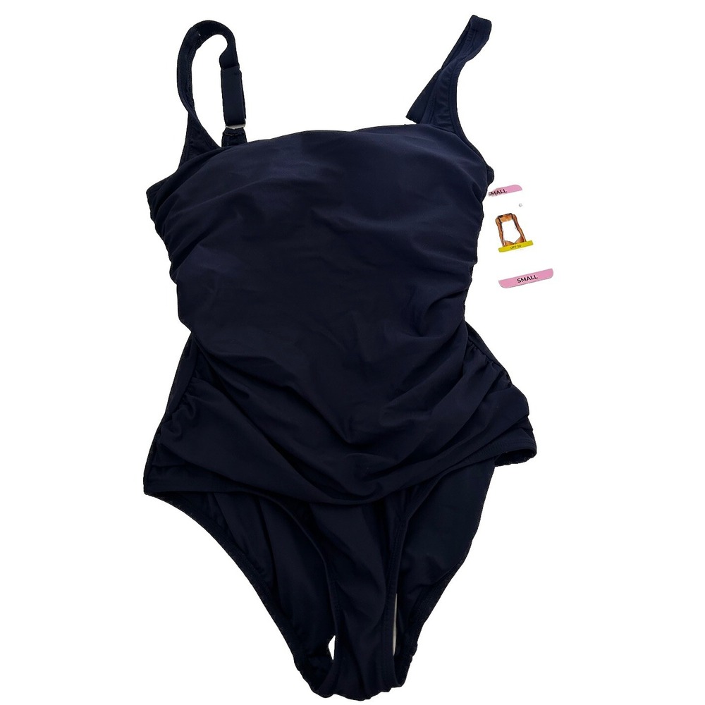 Anne Cole Blue One Piece Swimsuit with Ruched Design